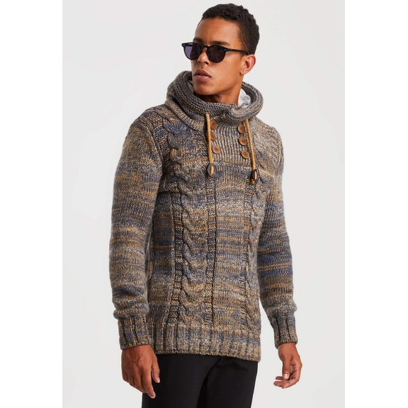 Chunky Knit Sweater With Hood