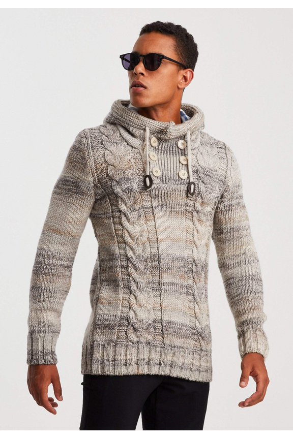 Chunky Knit Sweater With Hood