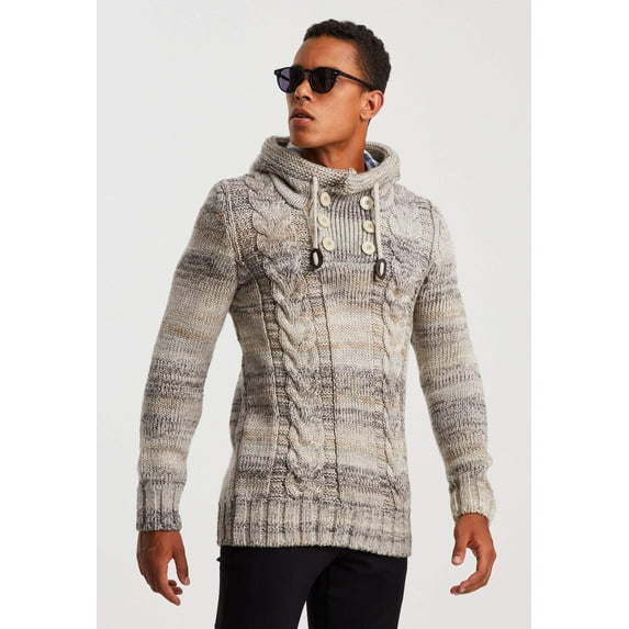 Chunky Knit Sweater With Hood