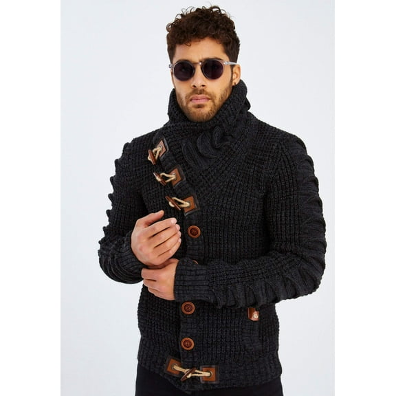 Chunky Knit Sweater With Shawl Collar