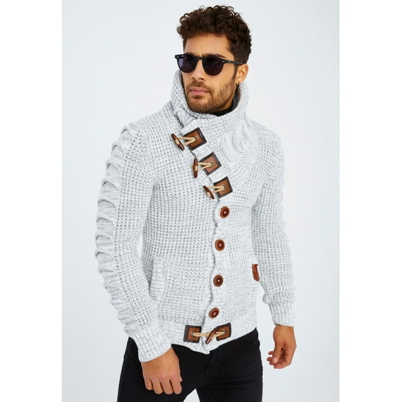 Chunky Knit Sweater With Shawl Collar