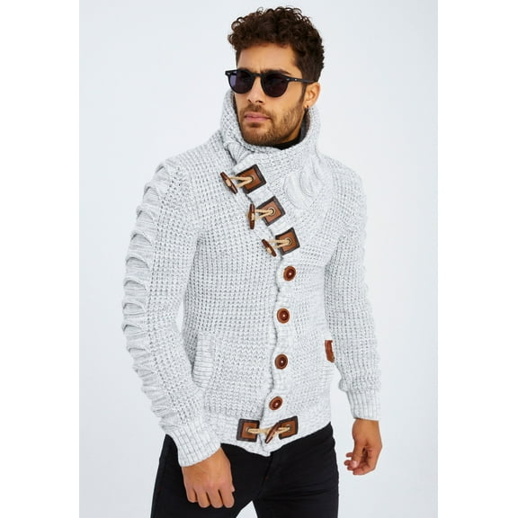 Chunky Knit Sweater With Shawl Collar