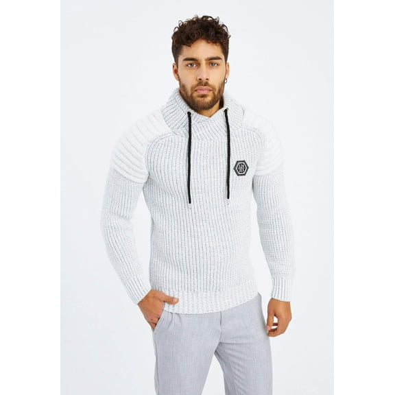 Chunky Knit Sweater With Shawl Collar