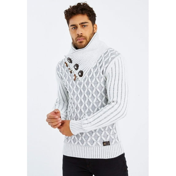Chunky Knit Sweater With Shawl Collar