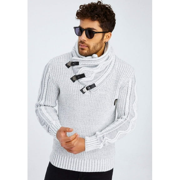 Chunky Knit Sweater With Shawl Collar