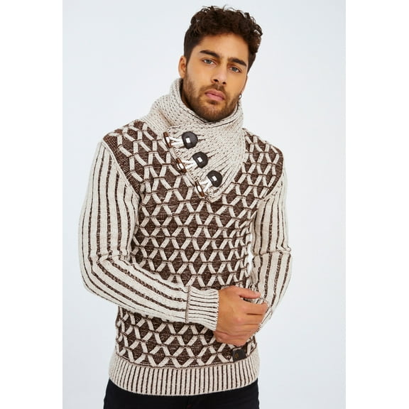 Chunky Knit Sweater With Shawl Collar