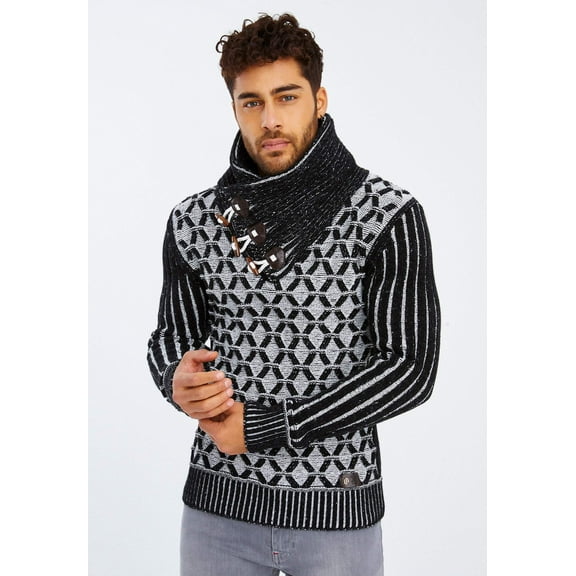 Chunky Knit Sweater With Shawl Collar