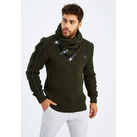 Chunky Knit Sweater With Shawl Collar