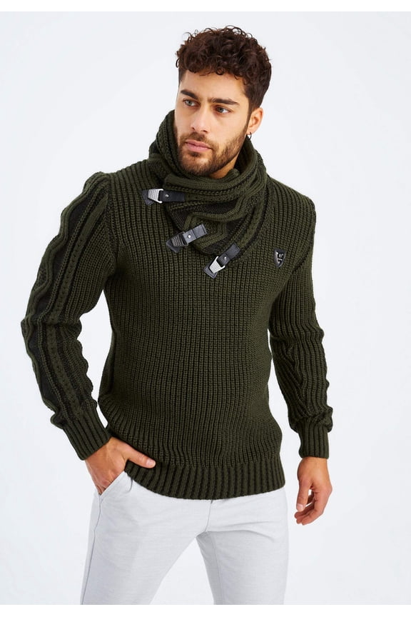 Chunky Knit Sweater With Shawl Collar