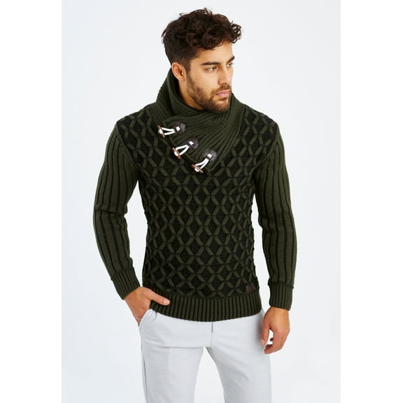 Chunky Knit Sweater With Shawl Collar