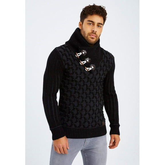 Chunky Knit Sweater With Shawl Collar