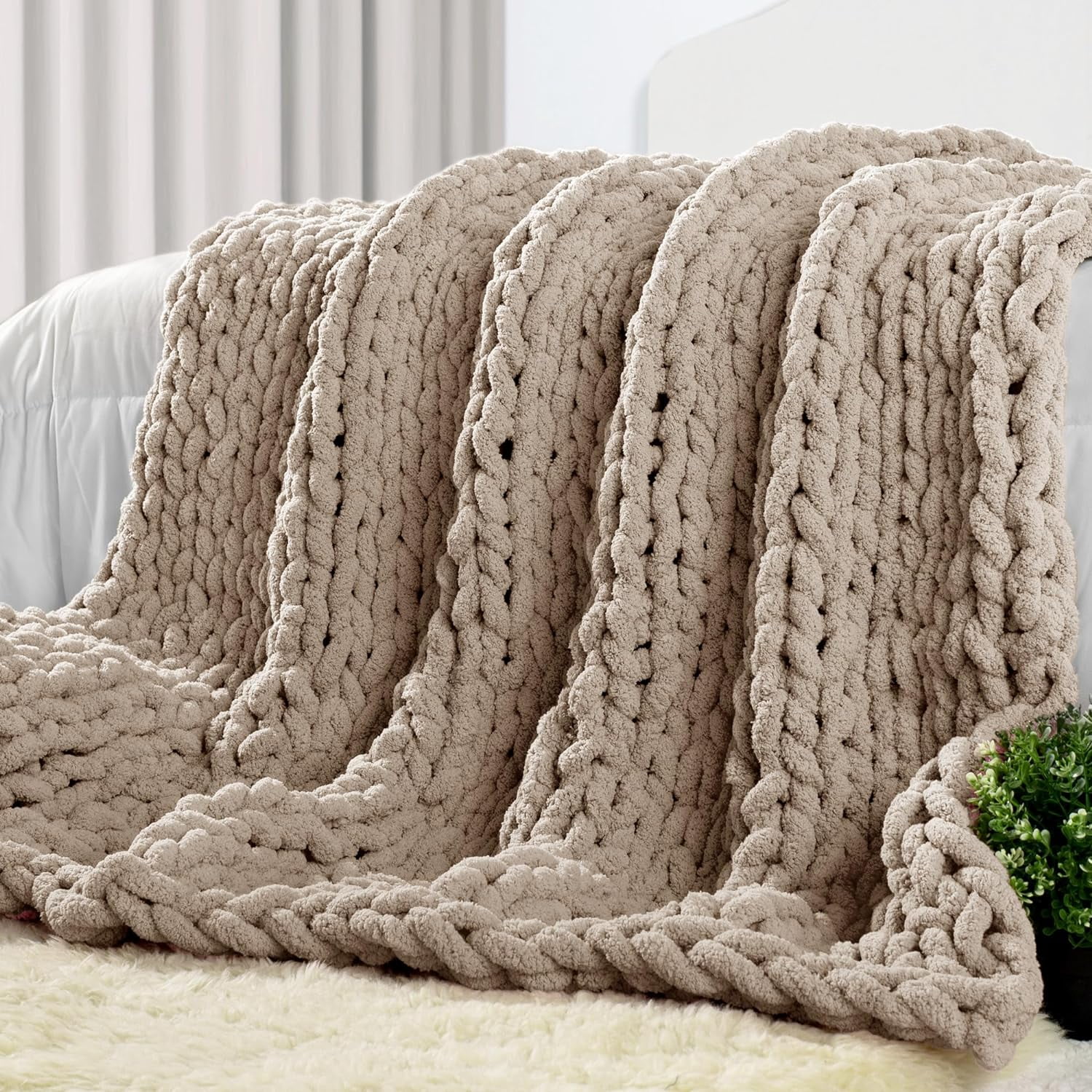 Heavy cable knit blanket sale