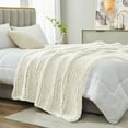 thumbnail image 1 of Chunky Knit Throw Blanket Chenille Reversible Bedding Blankets,Ivory,50" X 60", 1 of 2