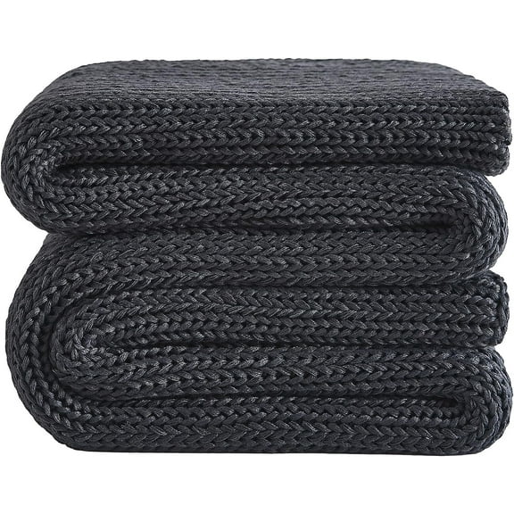 Chunky Knit Weighted Blanket 60"x80" 15lbs, Cooling Braided Yarn Heavy Throw for Adults, No Beads Evenly Weighted Machine Washable Blanket