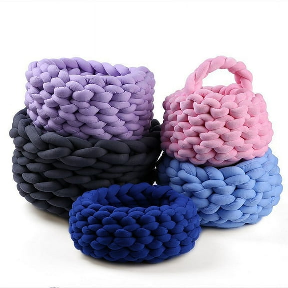 Chunky Knit Yarn,Velvet Bulky Big Cotton Tube Thick 0.55LB Giant Puffy Stuffed for Handmade Weave Throw Blanket Knot Pillow Cat Nest