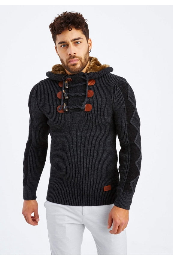 Chunky Knitted Sweater With Hood