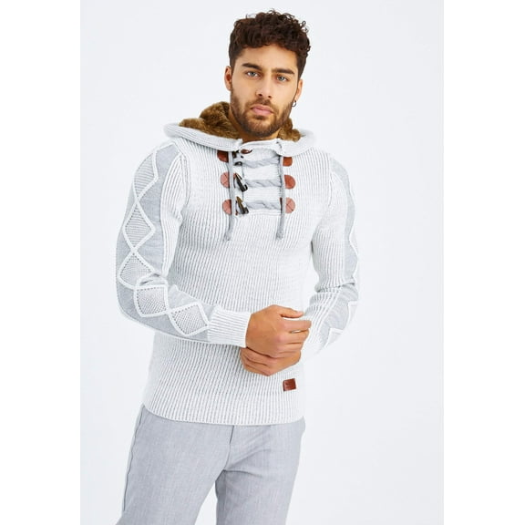 Chunky Knitted Sweater With Hood