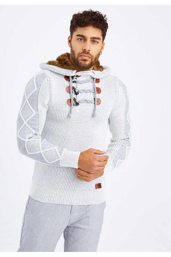 Chunky Knitted Sweater With Hood