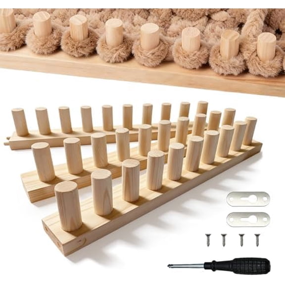 Chunky Knitting Blankets Loom, Thick Yarn Knitting Loom for Beginners, 46 Long Wooden Adjustable & Foldable & Portable Design DIY Machine, Birthday Christmas Gift for Knitting Lover$$Art & Craft