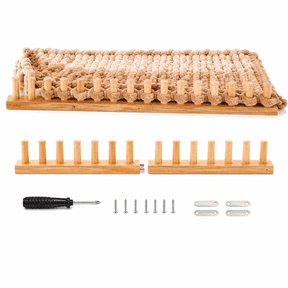 Chunky Knitting Loom for Blanket Making, 46 Inch Adjustable Chunky Blanket Loom Kit, Portable Hand Weaving Loom for Thick Blankets, Wood Frame with Pegs, Knitting Loom for Home Craft Studio
