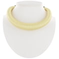 thumbnail image 1 of Chunky Light Pastel Yellow Thread Wrapped Torque Womens Cuff Choker Necklace, 1 of 4