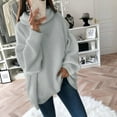 thumbnail image 1 of Chunky Long Cable Knit Sweater for Women Oversized Turtleneck Drop Long Sleeve Pullover Sweatshirts Casual Winter Warm Solid Color Sweater, 1 of 5