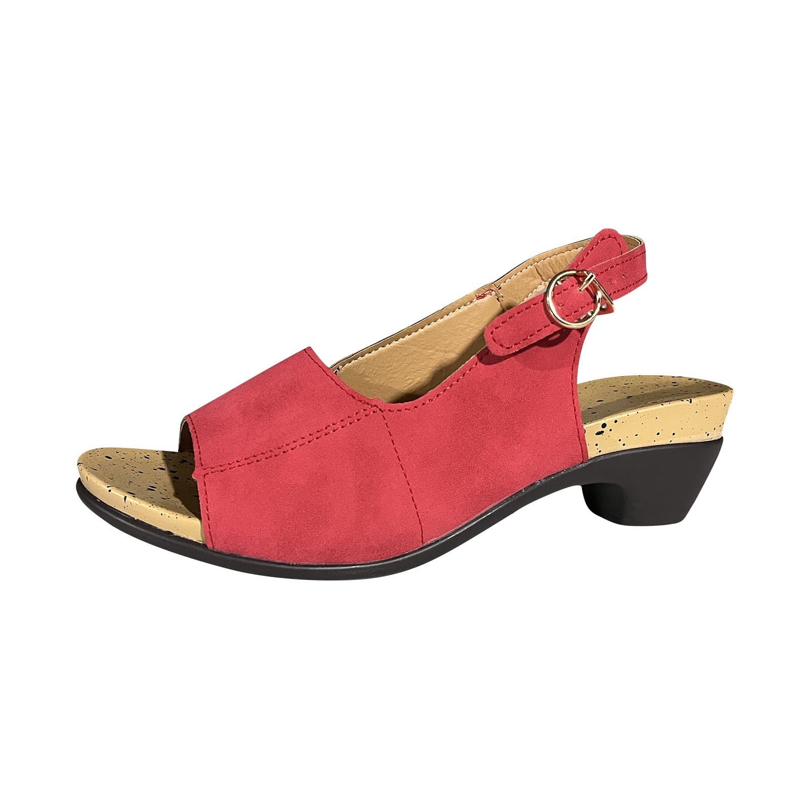 MERRORI Women's Chunky Heel Pumps - 3 Inch Square Toe Slingback Patent Leather Shoes