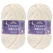 JubileeYarn Chunky Melody Yarn - 100g/Skein Bulky Wool Blend - White - 2 Skeins