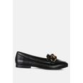 thumbnail image 1 of Chunky Metal Chain Faux Leather Loafers, 1 of 10
