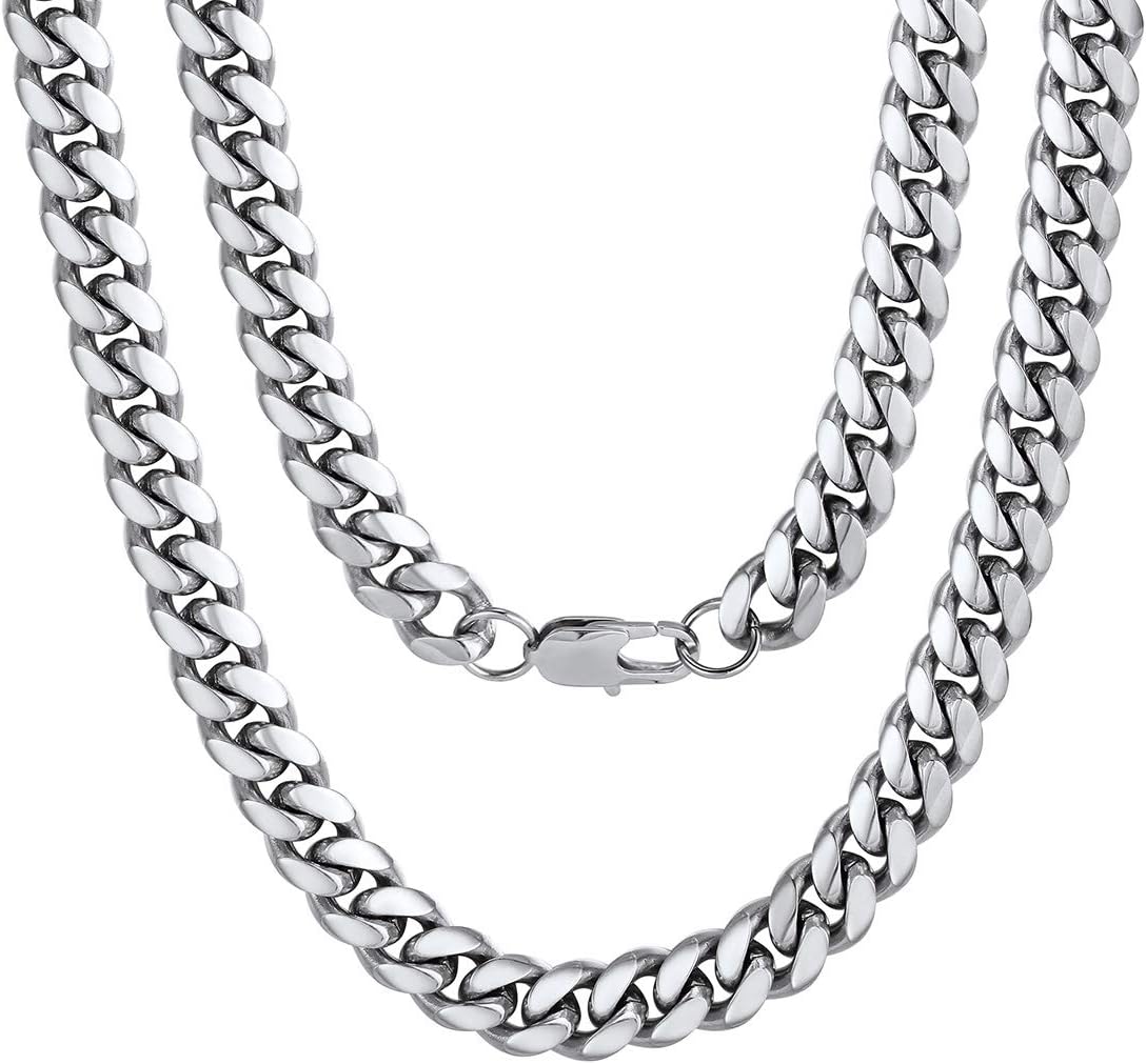 Wholesale Cuban Chain Necklace Iced Out Cuban Chain Gold Cuban Link Chains Gold Plated Hip Hop Necklace Ilver Plated Men's Chain Unisex Cuban Link