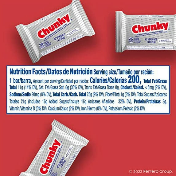 Chunky Milk Chocolate with Peanuts and Raisins Candy Bar, Bulk 24 Pack