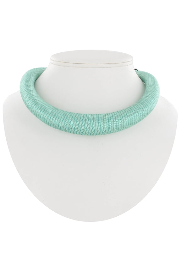 Chunky Mint Green Thread Wrapped Torque Womens Cuff Choker Necklace