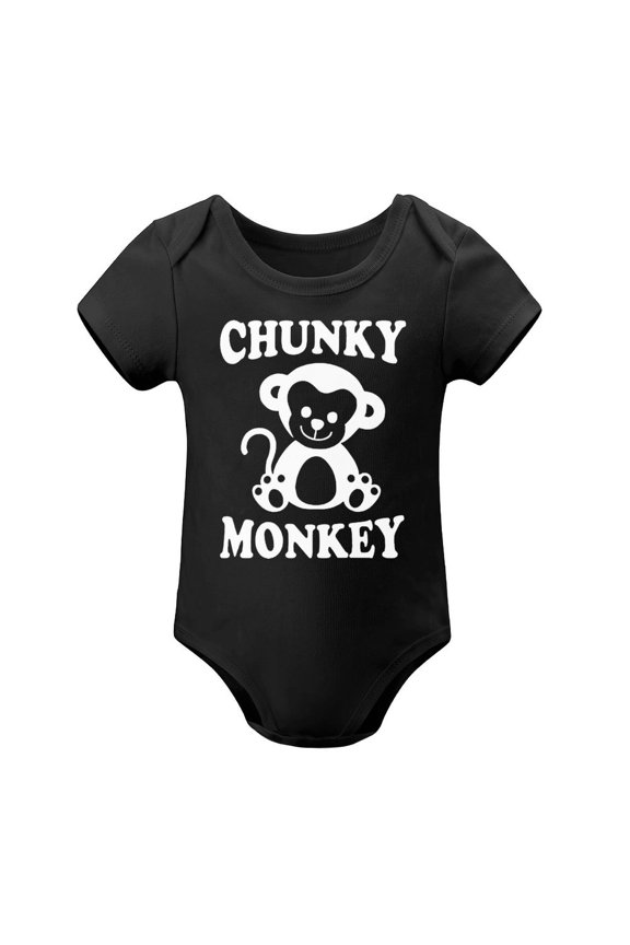 Chunky Monkey - Baby Clothes - Funny Newborn Bodysuit Outfits for Boys And Girls Black-style 12months