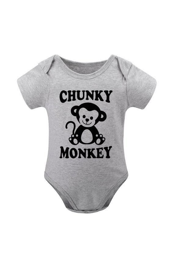 Chunky Monkey - Baby Clothes - Funny Newborn Bodysuit Outfits for Boys And Girls Gray-style-1 9months