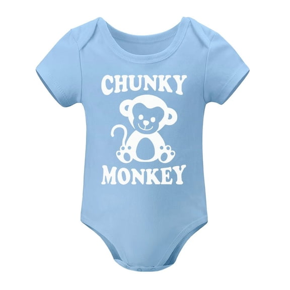 Chunky Monkey - Baby Clothes - Funny Newborn Bodysuit Outfits for Boys And Girls Sky Blue-style 3months
