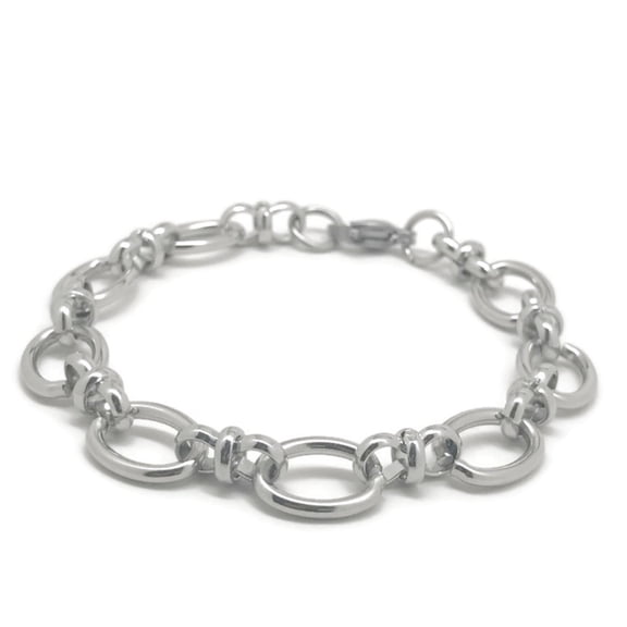 Chunky Open Oval Link Stainless Steel Chain Bracelet for Women