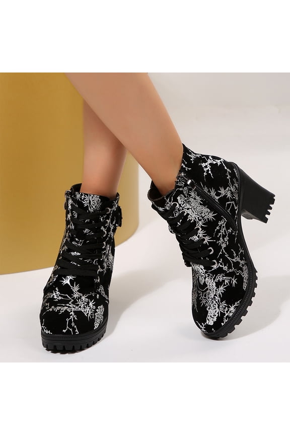 Chunky Party Booties,Gothic Short Boots,Leopard Print Booties,Women Leopard Print Platform Ankle Boots Chunky High Heel Side Zip Booties Gothic Party Short Boots,Silver 7