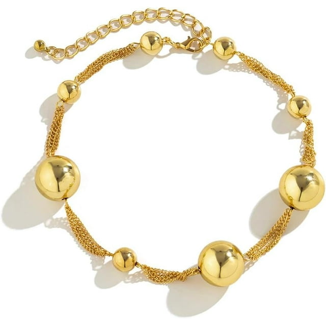 Chunky Pearl Necklace for Women Elegant Beaded Faux Pearl Choker