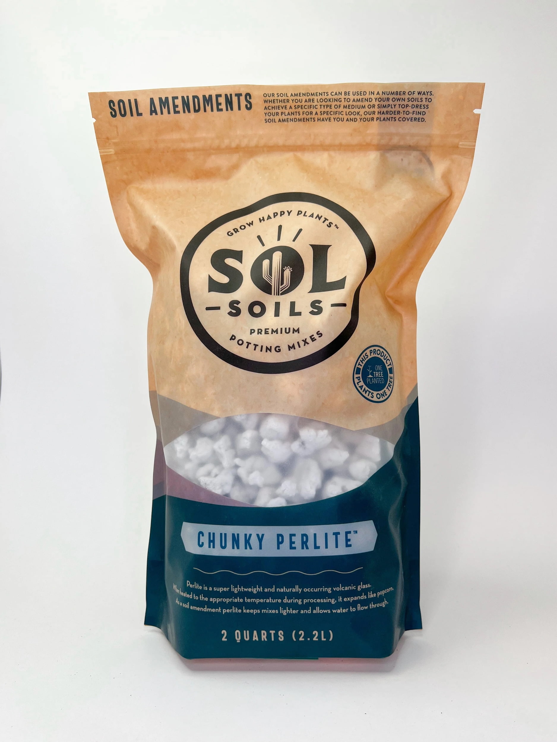 Sol Soils Chunky Perlite 2 Quart Bag for Cacti, Succulents & Orchids, Soil Aeration, Fast