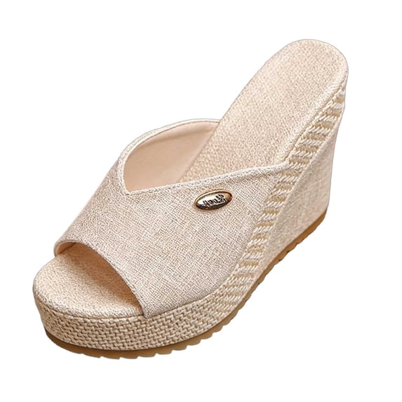 Chunky Platform Wedge High Heel Sandals for Women Peep Toe Espadrille Bohemia Beach Wedding Slip On Wedges