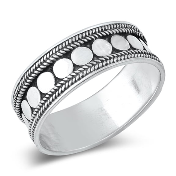 Chunky Polka Dot Ring .925 Sterling Silver Band Jewelry Female Male Unisex Size 5