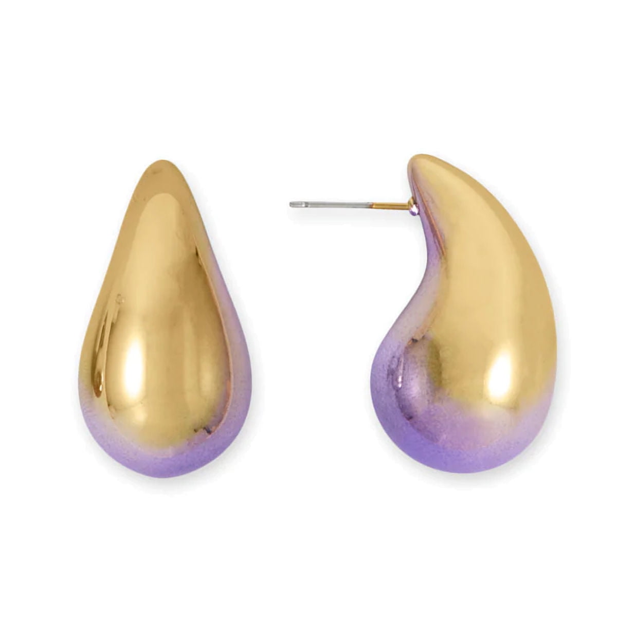 Chunky Raindrop Fashion Earrings Silver Tone Chunky Raindrop Fashion Earrings Silver Tone