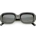 thumbnail image 1 of Chunky Rectangle Sunglasses Neutral Colored Lens 50mm (Shiny Black / Smoke), 1 of 4