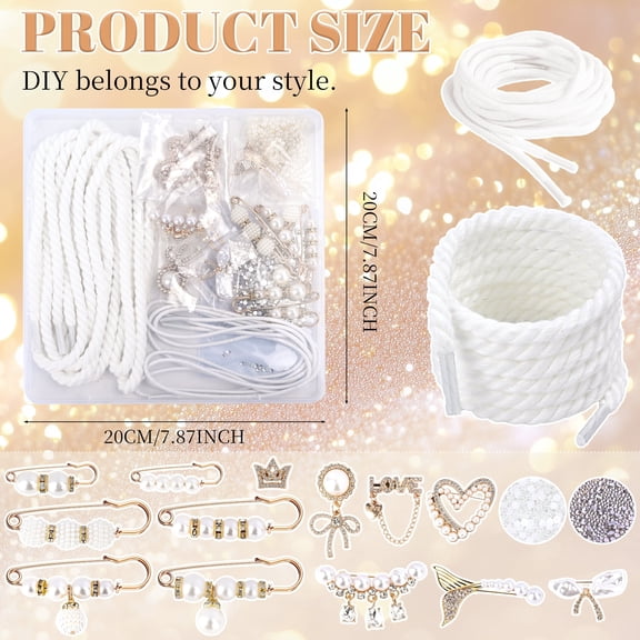 2Pcs Bowknot Plastic Imitation Pearl Shoe Charms Shoe Decorations White ...
