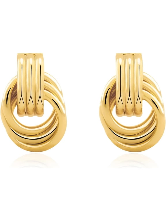 Chunky Small Knot Earrings Gold Silver Geometric Earrings for Women Hypoallergenic Dangle Drop Earrings