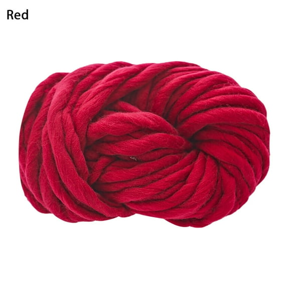 Chunky Soft Wool Yarn - Thick Polyester Blend • 250g Skein • Beige, Brown, Gray, Khaki, Light Blue, Purple, Red, Wine Red • Ultra Warm, Non-Itchy, Glossy Finish • Ideal for Knitting Scarves