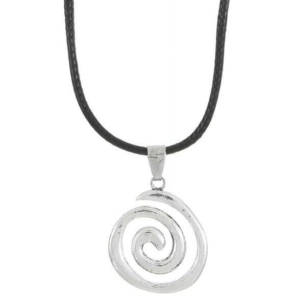 Chunky Spiral Swirl Necklace for Women Boho Choker Necklaces Hippie Trendy Silver Plated Large Spiral Shaped Statement Pendant Necklace Bohemia Jewelry