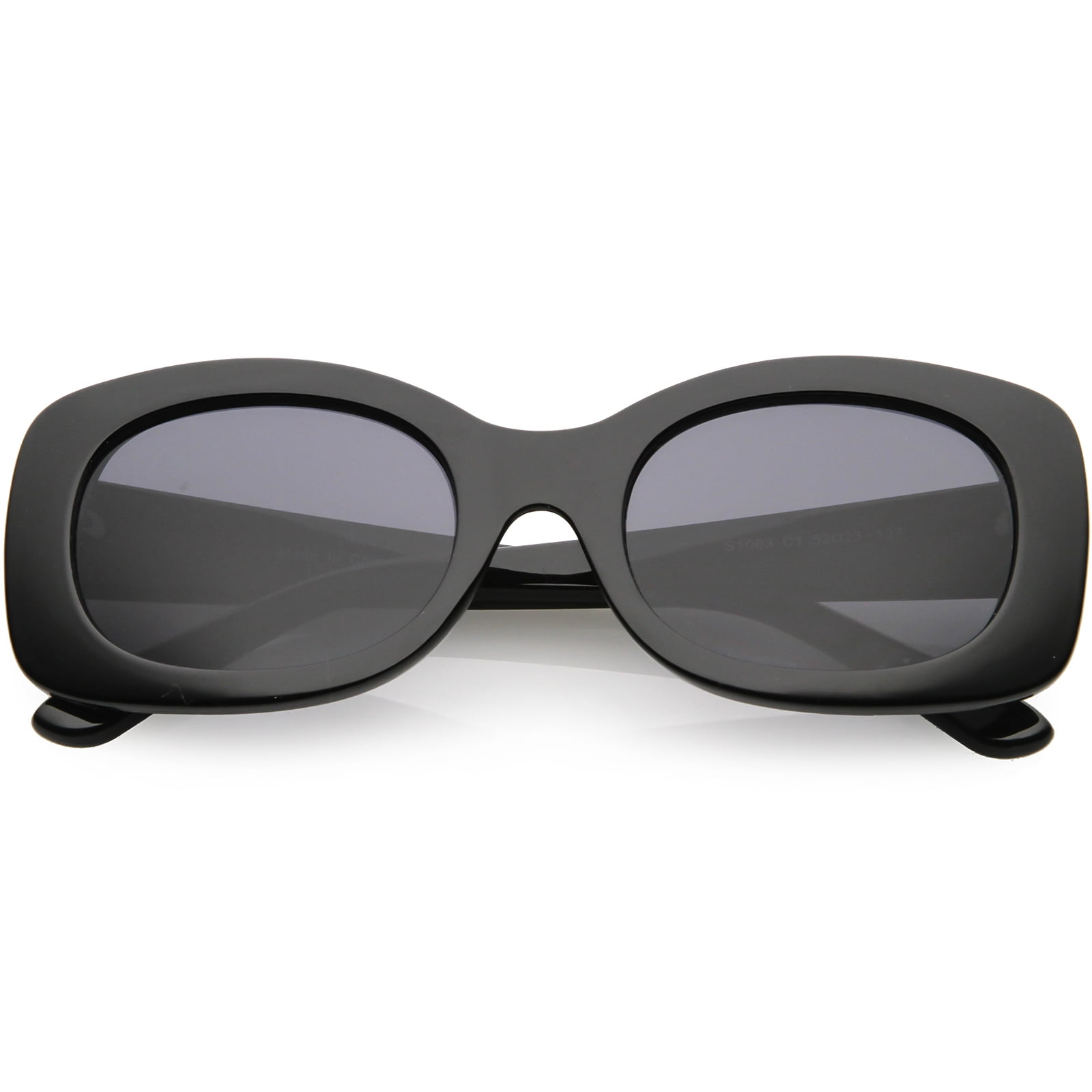 Classic Black Oversized Square Sunglasses - Gradient Smoke Lenses Black Oversized Thick Square Gradient Sunglasses with Gray  main image 3