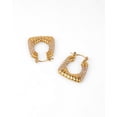 thumbnail image 1 of Chunky Square Shape Zircon Hoop Earrings, 1 of 5