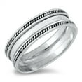 thumbnail image 1 of Chunky Stacking Ring .925 Sterling Silver Band Jewelry Female Male Unisex Size 8, 1 of 4
